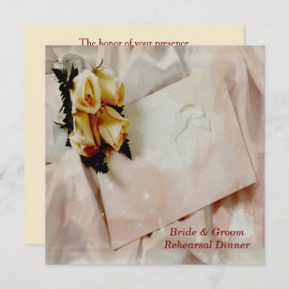 Elegant Ivory & Yellow Roses Rehearsal Dinner Kaar Kaart