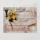 Elegant Ivory Yellow Roses RSVP repetitief Briefka Uitnodiging Briefkaart (Voorkant)