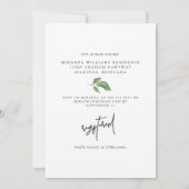 Elegant Ivy Foliage White Bridal Shower Invitation Kaart (Achterkant)