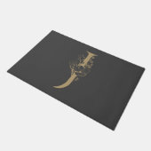 Elegant J Boho Floral Monogram Initiaal Gray Gold Deurmat (Schuin)