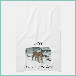 Elegant Jaar van de Tijger 2022 Theedoek