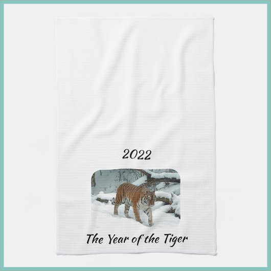 Elegant Jaar van de Tijger 2022 Theedoek