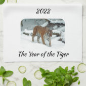 Elegant Jaar van de Tijger 2022 Theedoek (Gevouwen)