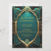 Elegant Jade Emerald Gold Verjaardagsfeest Kaart (Achterkant)