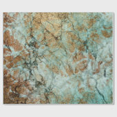 Elegant Jade en Faux Gold Glitter Marble Cadeaupapier (Vlak)