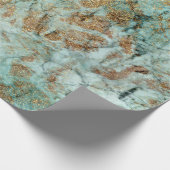 Elegant Jade en Faux Gold Glitter Marble Cadeaupapier (Hoek)