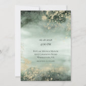 Elegant Jade en Gold Modern Wedding Invitation Kaart (Achterkant)