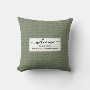 Elegant Jade Green Custom WELCOMM TO ONS THUIS Kussen