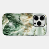Elegant jade green mountains chinoiserie monogram Case-Mate iPhone case (Achterkant (horizontaal))