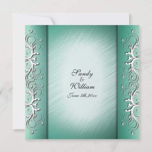 Elegant Jade Wedding Uitnodiging (Achterkant)