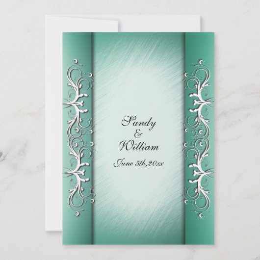 Elegant Jade Wedding Uitnodiging (Achterkant)