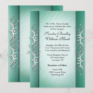 Elegant Jade Wedding Uitnodiging