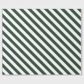 Elegant jager groen en wit gestreept patroon cadeaupapier (Vlak)