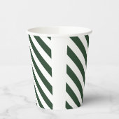 Elegant jager groen en wit gestreept patroon papieren bekers (Links)