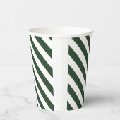 Elegant jager groen en wit gestreept patroon papieren bekers (Rechts)