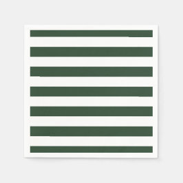 Elegant jager groen en wit gestreept patroon servet