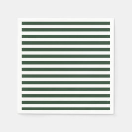 Elegant jager groen en wit gestreept patroon servet