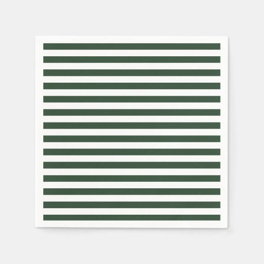 Elegant jager groen en wit gestreept patroon servet (Voorkant)