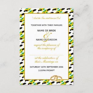 Elegant JAMAICA met Gold Script Weddenschap Kaart