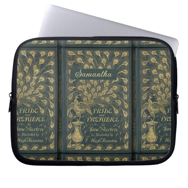 Elegant Jane Austen Pride and Prejudice Book Hoesj Laptop Sleeve (Voorkant)