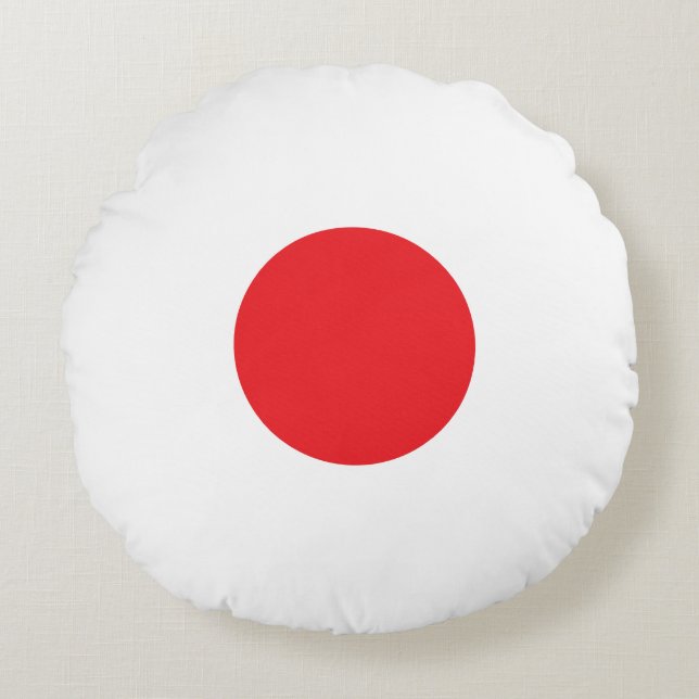 Elegant Japan Flag Inspired Minimal Rond Kussen (Voorkant)