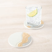 Elegant Japandi geïnspireerd zandsteen Onderzetter (Zijkant)