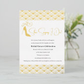 Elegant Japanese Bridal Shower Folie Uitnodiging (Staand Voorkant)