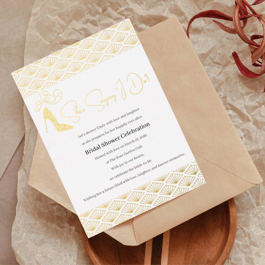 Elegant Japanese Bridal Shower Folie Uitnodiging