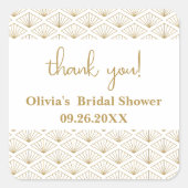 Elegant Japanese Bridal Shower Vierkante Sticker (Voorkant)