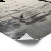 Elegant Japanese Cranes and Pagoda Ink Wash Art Perfect Poster (Hoek)