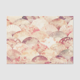 Elegant Japanese Folding Fan Watercolor Tissuepapier
