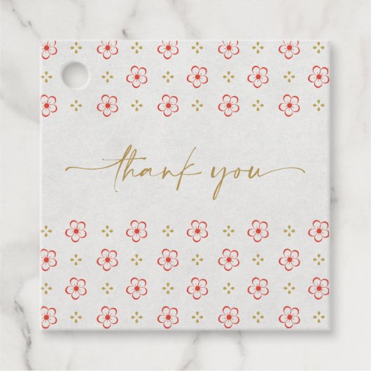 Elegant Japanese Plum Blossom  Bedankjes Labels (Voorkant)