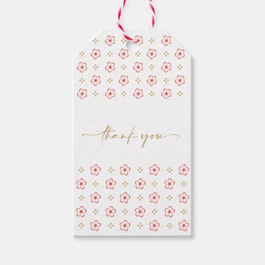 Elegant Japanese Plum Blossom  Cadeaulabel (Voorkant)