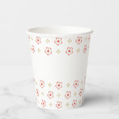 Elegant Japanese Plum Blossom  Papieren Bekers (Achterkant)