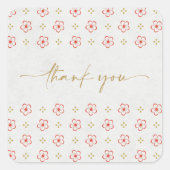 Elegant Japanese Plum Blossom  Vierkante Sticker (Voorkant)