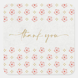 Elegant Japanese Plum Blossom  Vierkante Sticker