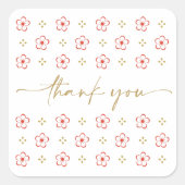 Elegant Japanese Plum Blossom  Vierkante Sticker (Voorkant)