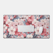 Elegant Japanese Sakura Floral Bureaumat (Keyboard & Muis)