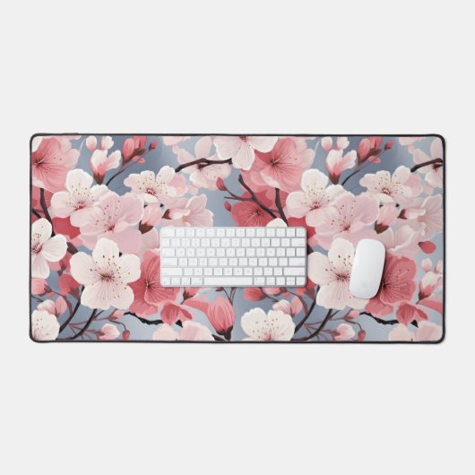 Elegant Japanese Sakura Floral Bureaumat (Keyboard & Muis)