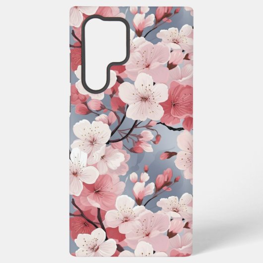 Elegant Japanese Sakura Floral Samsung Galaxy Hoesje (Achterkant)