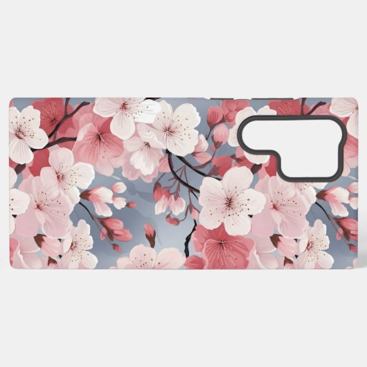 Elegant Japanese Sakura Floral Samsung Galaxy Hoesje (Achterkant horizontaal)