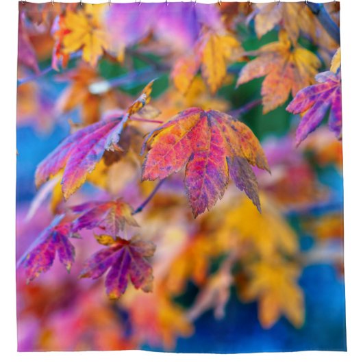 Elegant Japans blad Douchegordijn (Voorkant)
