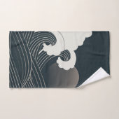 Elegant Japans blauw en wit kunstwerk | Bad Handdoek (Handdoek)