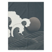 Elegant Japans blauw en wit kunstwerk | Tafelkleed (Voorkant)