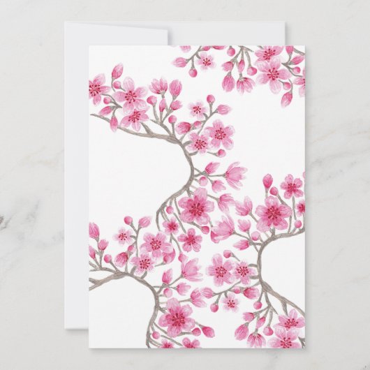 Elegant Japans Cherry Blossom Floral Afstuderen Kaart (Achterkant)