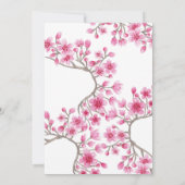 Elegant Japans Cherry Blossom Floral Baby shower Kaart (Achterkant)