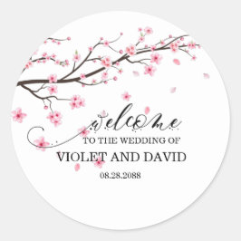 Elegant Japans Cherry Blossom Wedding Ronde Sticker
