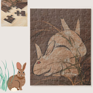 Elegant Japans Edo Periodes Konijnen Jigzaag Puzzl Legpuzzel