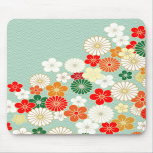 Elegant Japans Floral Pattern Mousepad Muismat
