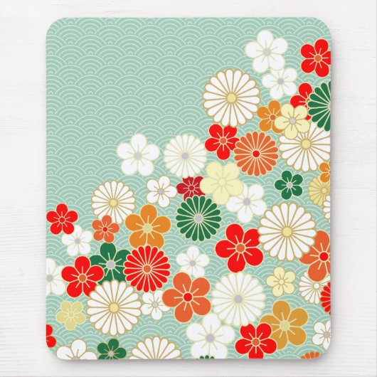 Elegant Japans Floral Pattern Mousepad Muismat (Voorkant)